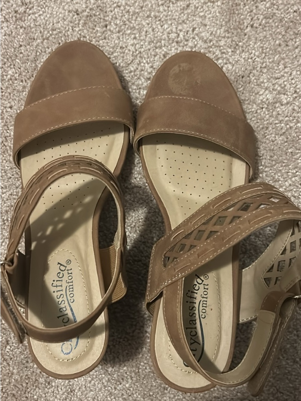 Classified Tan Strappy Comfort Heels